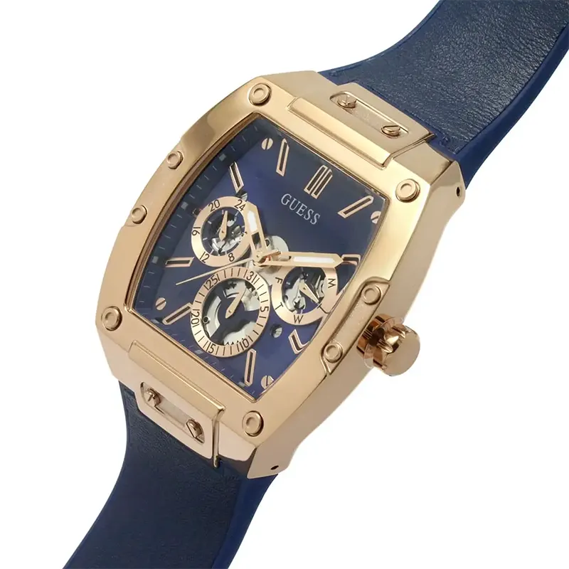 Guess Phoenix Multi-function Blue Dial Rose Gold-tone Men’s Watch- GW0202G4